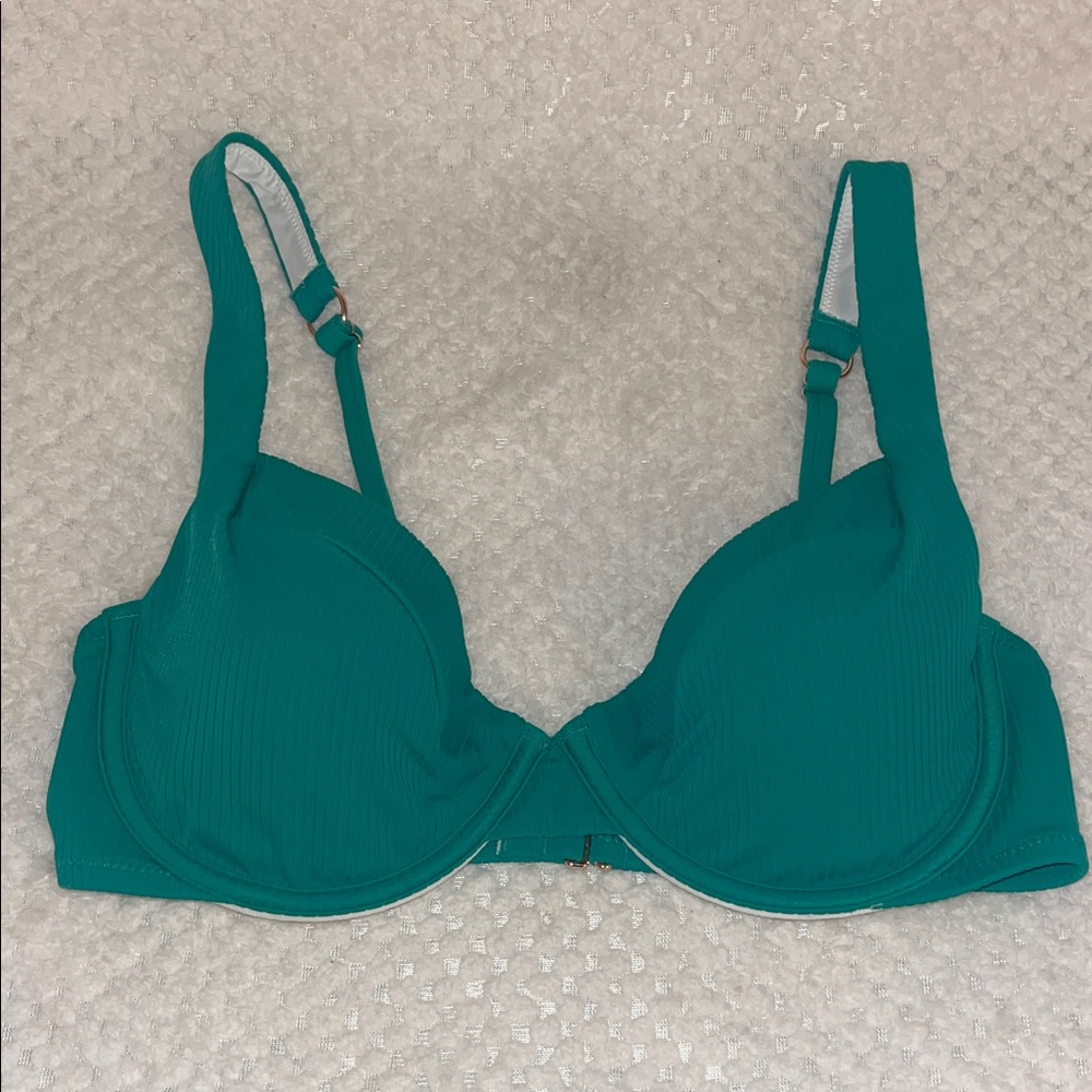 Shade & Shore Womens Swim Top Teal Green Cruise Vacation Pool Summer Size 34D